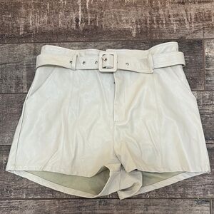 Altar'd State Cream High Waist Shorts with Belt
